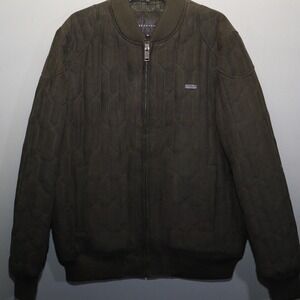 Sean John Quilted‎ Bomber Jacket Y2K Olive Green Full Zip Mens XL